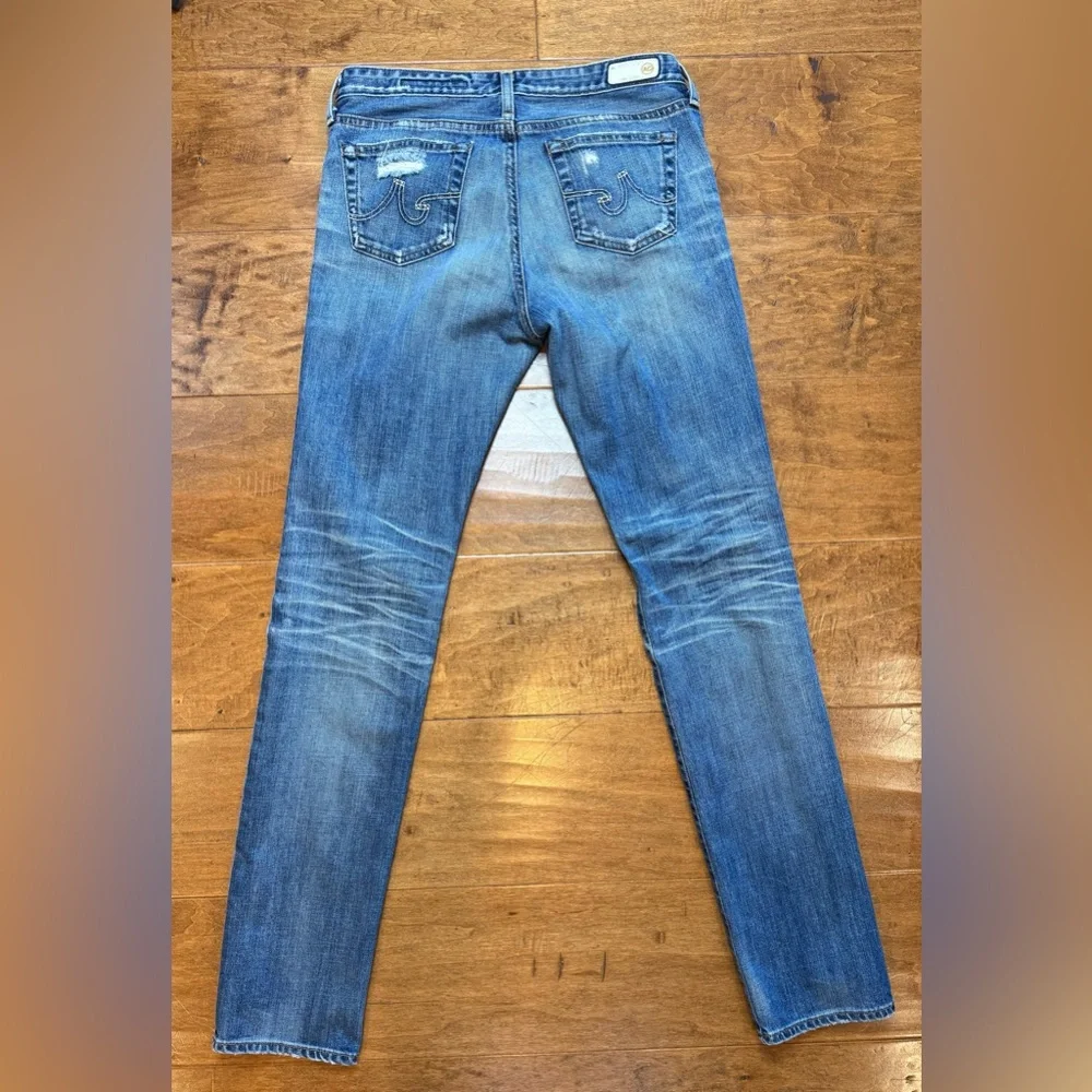 AG Premiere Skinny Straight Jeans Distressed Medium Wash 28